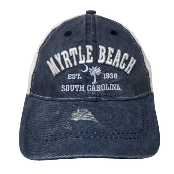 Myrtle Beach Est. 1938 South Carolina Strapback Hat Blue One Size Embroidered - Picture 1 of 8